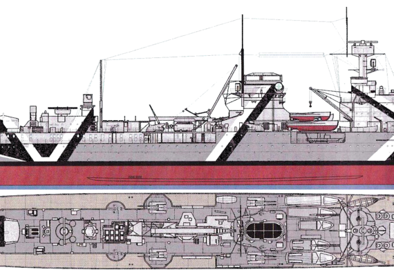 Крейсер DKM Nurnberg 1941 [Light Cruiser] - чертежи, габариты, рисунки